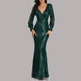 thumbnail image 2 of Prolriy Robes d'Invité de Mariage pour Femmes Robes de Soirée Sirène Brodées Sans Manches Col en V Robe de Demoiselle d'Honneur Longue Robe Longueur au Sol Robes de Fête pour Femmes 2025 Robe Formelle Verte TG, 2 of 5