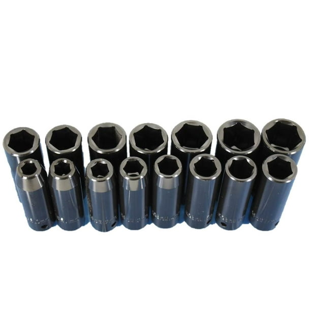 Temo 1 2 Inch 13 Mm Drive Deep Impact Socket Set Metric Cr V 6 Point 10 Mm 25 64 Inch 24 Mm 15 16 Inch 15 Sockets Gc Walmart Com Walmart Com