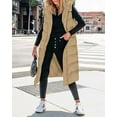 thumbnail image 4 of FreshPretty Long Puffer Vest Women Quilted Hooded Button Down Zip Up Sleeveless Vests Outerwear Padded Jacket Fall Winter Coat, 4 of 6