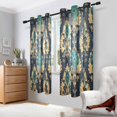 thumbnail image 2 of Yayeee Window Curtains Light Filtering 63"x42" Grommet Panel Pair Home Living Room Decor, Green Peacock Pattern, 2 of 7