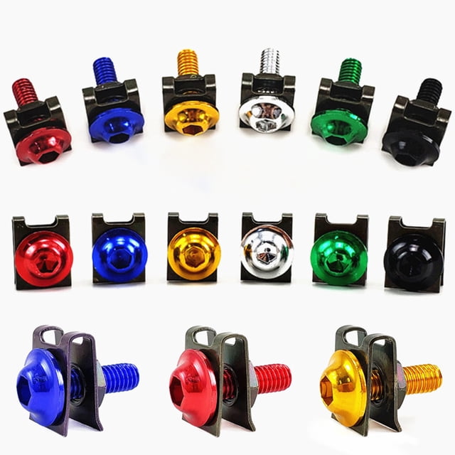 Ruiboury 20 Pièces Moto Clips Corps Vis Alliage d'Aluminium Moto Modification Vis Écrou Pièce de Rechange Entretien Vert