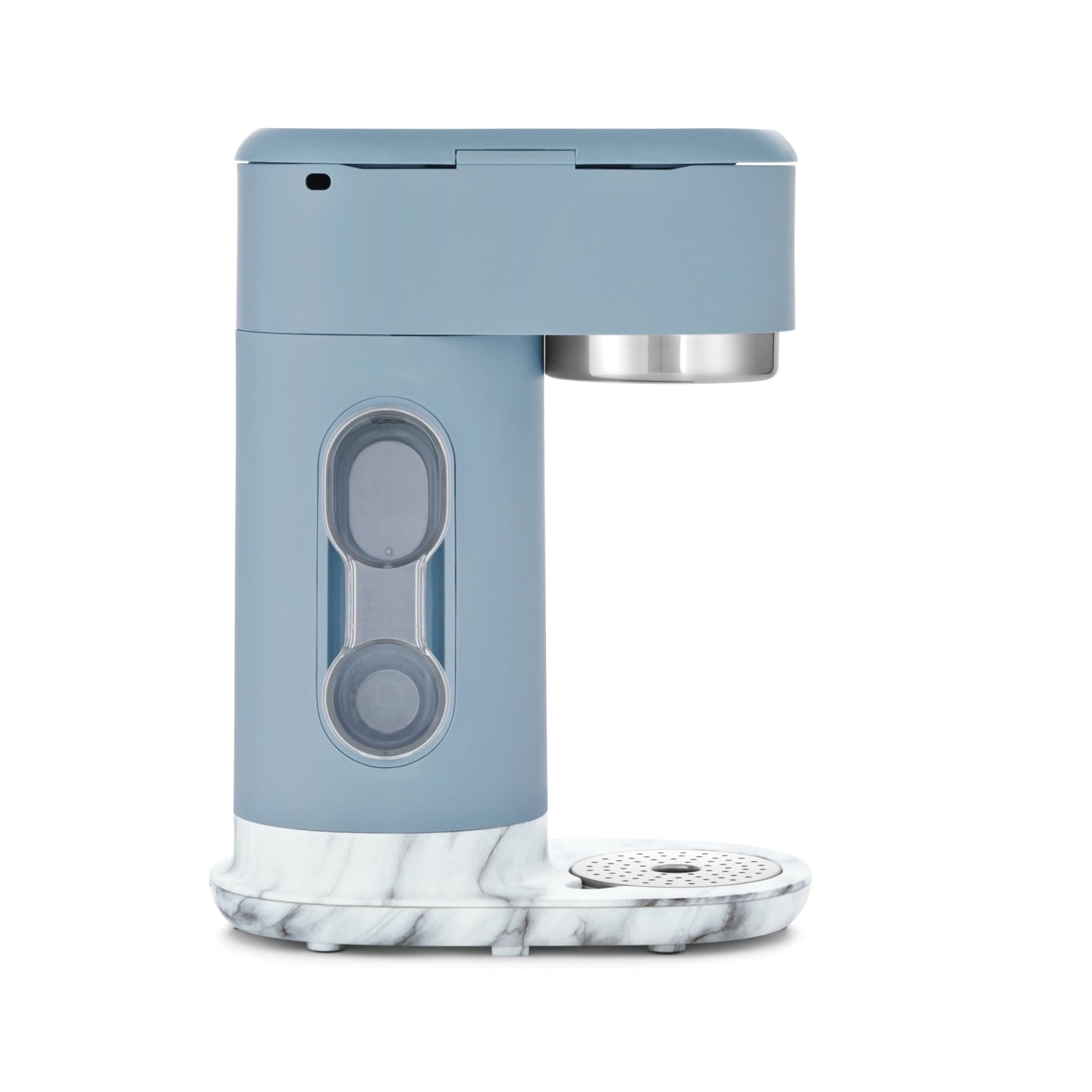 Mr. Coffee Single-Serve Iced and Hot Coffee Maker with Reusable Tumbler and Gold Tone Coffee Filter, Blue and Marble