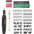 thumbnail image 3 of "Kit de grabado eléctrico profesional con 60 accesorios - Herramienta multifuncional para tallar, pulir y perforar en cerámica, plástico y uñas, velocidad ajustable 3000-18000 RPM, incluye plantillas, 3 of 4