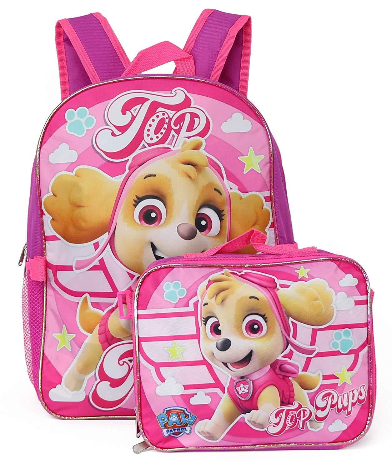 Ruz Girl's Durable Graphic Prints Polyester School Backpacks, Pink, (2 Piece)
