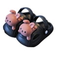 thumbnail image 3 of Toddler Kids Cute Cartoon Animal Clogs with Adjustable Heel Strap Closed Toe Slide Sandals, Summer Lightweight Slippers for Boys Girls Indoor Outdoor Black 6.5-7 Years, 3 of 4