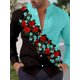 thumbnail image 1 of Camisa vintage con estampado floral para hombre, para uso diario, para salir, para fines de semana, para verano, primavera y otoño, camisa de poliéster rosa con cuello vuelto y manga larga, 1 of 6