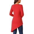 thumbnail image 3 of INSPIRE CHIC Women's High Low Tops Long Sleeve Irregular Hem Casual Blouse Tops Red XL, 3 of 4