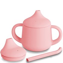 Silicone Sippy Cups and Training Cup for Baby 6 months , Soft Spout and Handles Unbreakable Easy Grip, Water Bottles for Babies 6-12 months and Toddlers 1-3 years 6oz/180ml