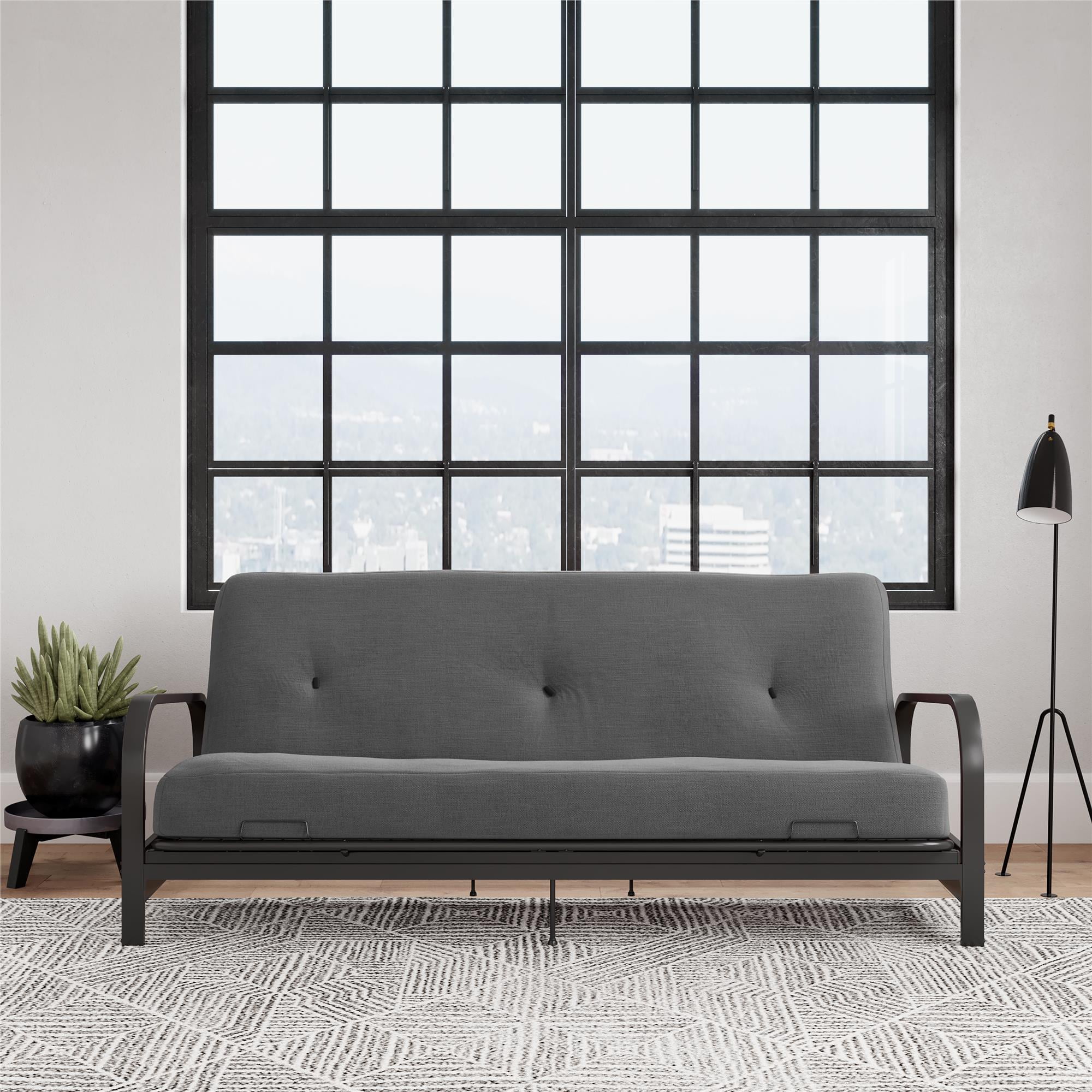 Mainstay - Brandclub - DHP Cleo Black Metal Arm Full Size Futon