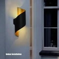 thumbnail image 3 of Aplique de pared LED de 10 W, arriba y abajo, iluminación interior y exterior, IP65, resistente al agua, lámpara de pared negra y dorada, luz blanca cálida de 3000 K, iluminación de pared de aluminio, 3 of 5