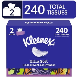 Kleenex Trusted Care Everyday Facial Tissues, 3 Flat Bulk Size