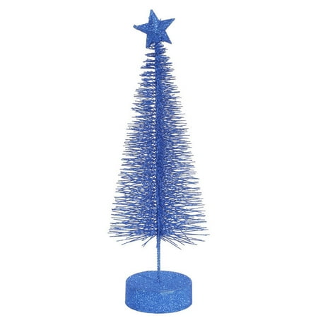 Blue Artificial Christmas Tree - Pack of 2 Lavish Blue Glitter Sisal Artificial Table Top Christmas Trees 8