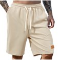 thumbnail image 2 of FRSASU Mens Athletic Shorts Casual Stretch Waffle Workout Gym Shorts Running Basketball Shorts with Pockets Khaki, 2 of 8