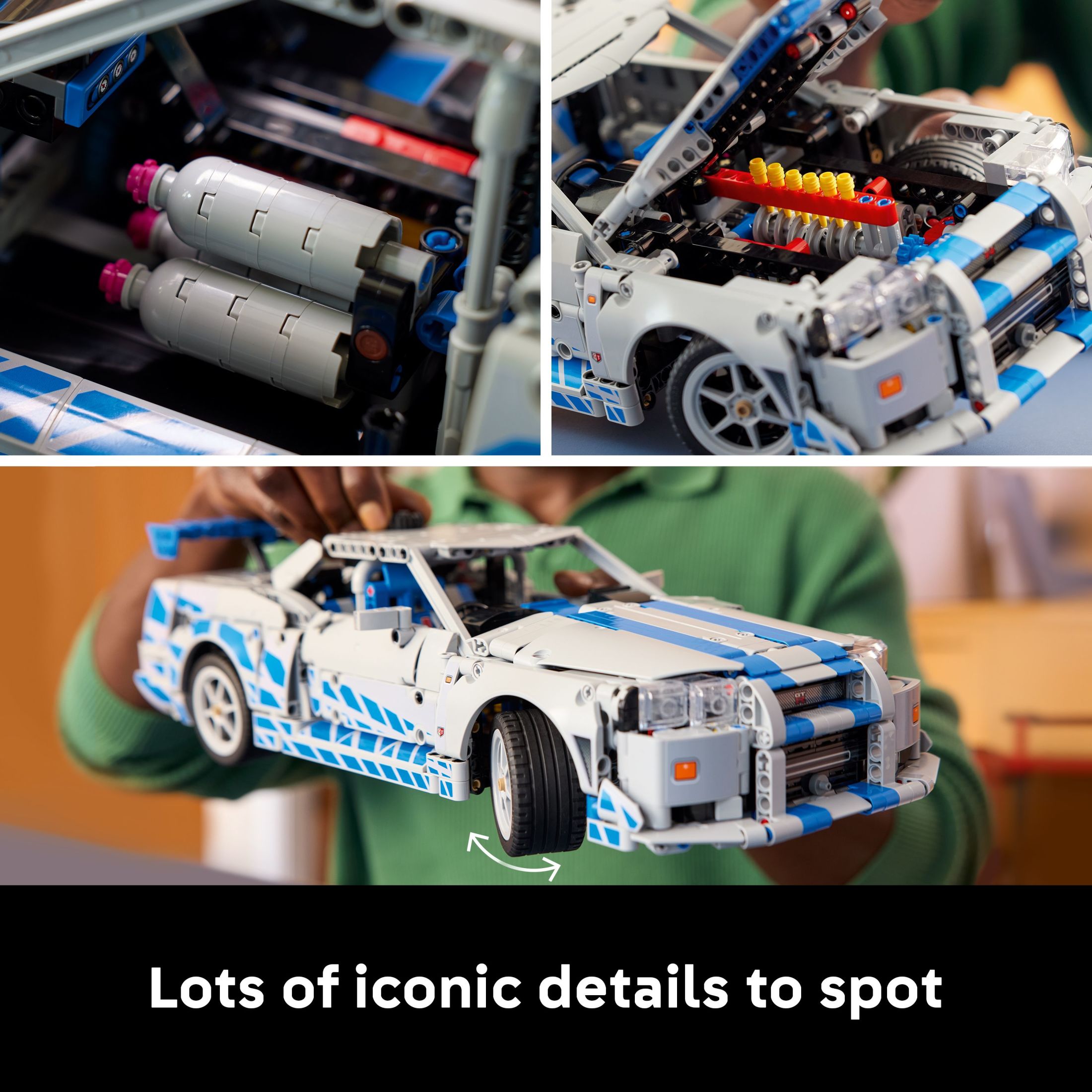LEGO Technic 2 Fast 2 Furious Nissan Skyline GT-R (R34) Auto - Kit de DIY y Set de Construcción para Adultos - Modelo Coleccionable de Auto de Calle con Función de Derrape - Regalo para Entusiastas de Autos y Fans de Películas - 42210 7