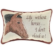 Manual Woodworkers & Weavers Life without Horses Word Lumbar Pillow