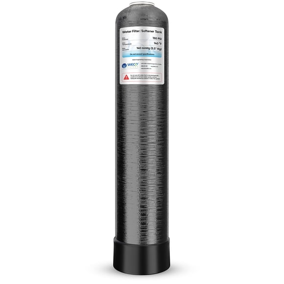 WECO Mineral Tank for Water Softener/Filter - Polyethylene Inner Shell Pressure Vessel with 2.5" Top Opening - 150 PSI Max Pressure - 120 °F Max Temperature - 7x35, Black