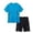 Blue, variant on Boys Outfit Sets Short Sleeve Tee Matching Shorts Lightweight Active Kids Summer Clothes,Black,15-16 Years