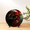 thumbnail image 6 of Kdxio Red Dark Skull Abstract Bone China Decorative Plate Ceramic Decorative Plate for Home Office Wall Stand Decorative Plates for Home Bedroom-6in, 6 of 6