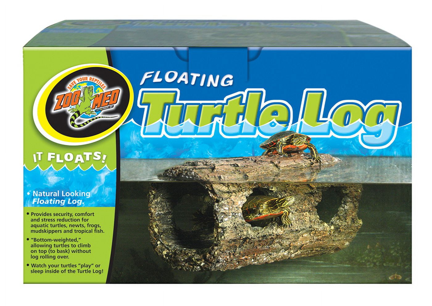 Zoo Med Floating Turtle Log for Aquatic Turtles [Aquarium Artificial Wood and Vines, Reptile Basking Platforms, Reptile Caves and Hides, Reptile Driftwood and Wood, Reptile Supplies] 1 count