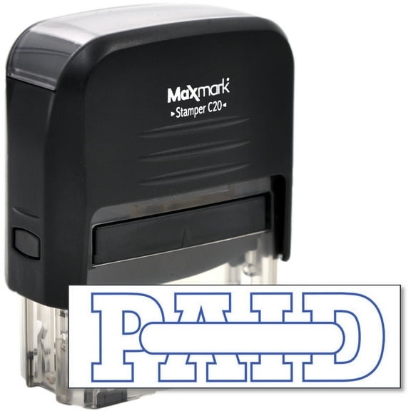Self Inking Rubber Stamp with Blue Ink (PAID)