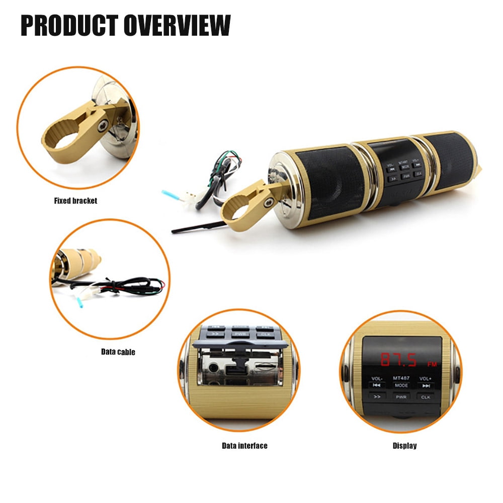Onever MT487 Motorcycle Bluetooth Music 
