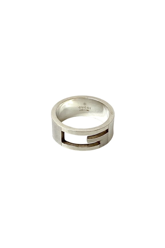 Pre-Owned GUCCI Square G Ring, 925 Sterling Silver, Accessory for Men and Women, 102-1 (Good)