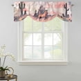 thumbnail image 2 of Tie Up Valance Curtain for Kitchen, Watercolor Running Horse Cactus Rod Pocket Short Curtains Adjustable Tie-Up Shade Valances, Desert Hill Ombre Sky Window Treatment for Bathroom Living Room Bedroom, 2 of 9