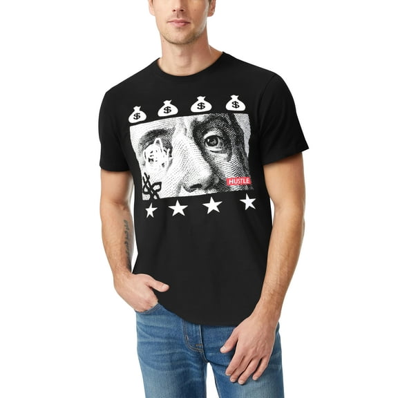 Hat and Beyond Men's Image Print Scratched Out 100 Dollar Bill Classic Tee Shirt