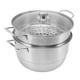 thumbnail image 5 of Stainless Steel Steam Pot Multipurpose Thickened Multi Layer Large Capacity Martensite Steaming Pot with Glass Lid Three Layers, 5 of 5