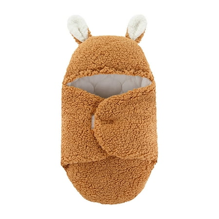 

Newborn Baby Boys Girls Thick Fleece Warm Sleeping Blanket Hoodie Swaddle Wrap