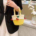 thumbnail image 5 of Clearance 50% ZKCCNUK Storage Cute Handheld Storage Bag For Women's New Cotton Thread Leisure Straw Woven Bag, Fashionable Beach Vacation Woven Bag, Storage Containers for Home, 5 of 5