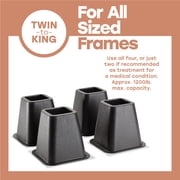 Simplify 6 inch Durable Plastic Bed Risers 4 Pack in Black, 2.75 lb