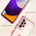 thumbnail image 2 of Compatible with Samsung Galaxy A52 Case Love Heart Plating Electroplate Luxury Elegant Case Camera Protector Soft TPU Shockproof Protective Corner Back Cover Galaxy A52 Case -Pink, 2 of 10