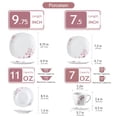 thumbnail image 3 of Veweet Series Annie Juegos De Vajilla De Porcelana Para 6 Platos Blancos Con Flores Rosas Juegos De Cena De 30 Piezas Que Incluyen Platos Llanos Platos De Postre Juego De Platos Hondos Tazas Y Platill, 3 of 5