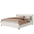 thumbnail image 3 of Christopher Knight Home King Upholstered Bed Frame with Boucle Wingback Headboard, White, 3 of 13