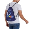 thumbnail image 6 of Autism Autistic Awareness Drawstring Backpack Sackpack String Bag Cinch Waterproof Bags for Gym Sports Yoga Travel Beach Swimming shopping, 6 of 7