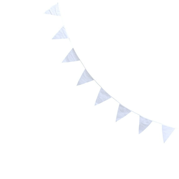 TEHAUX White Triangle Banner Hanging Decoration for Wedding Party Backdrop, Bridal Shower, Birthday, and Event Decor