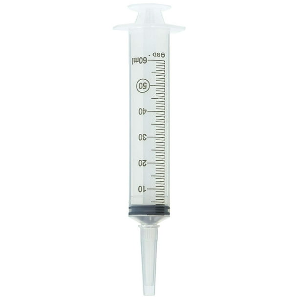 BD 60 cc Irrigation Syringe With Catheter Tip, Box of 40, BD syringes feature a clear barrel