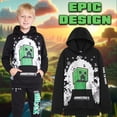 thumbnail image 2 of Conjunto de Buzo con Capucha y Joggers para Niños Minecraft Negro Verde 11-12 Años, 2 of 5