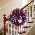thumbnail image 5 of Miwamany Independence Day Patriotic Wreath, Red White Blue Star Hanging Ornament, 4th of July Home Party Decoration for Front Door Wall Porch Gathering, 5 of 9