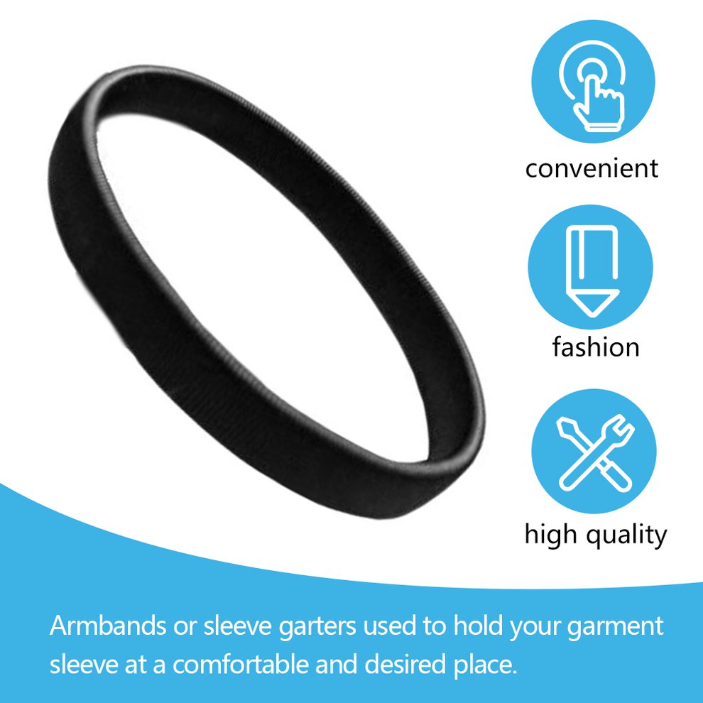 2/1Pc Shirt Sleeve Holder Arm Bands Garter Elasticated Metal Band Mens