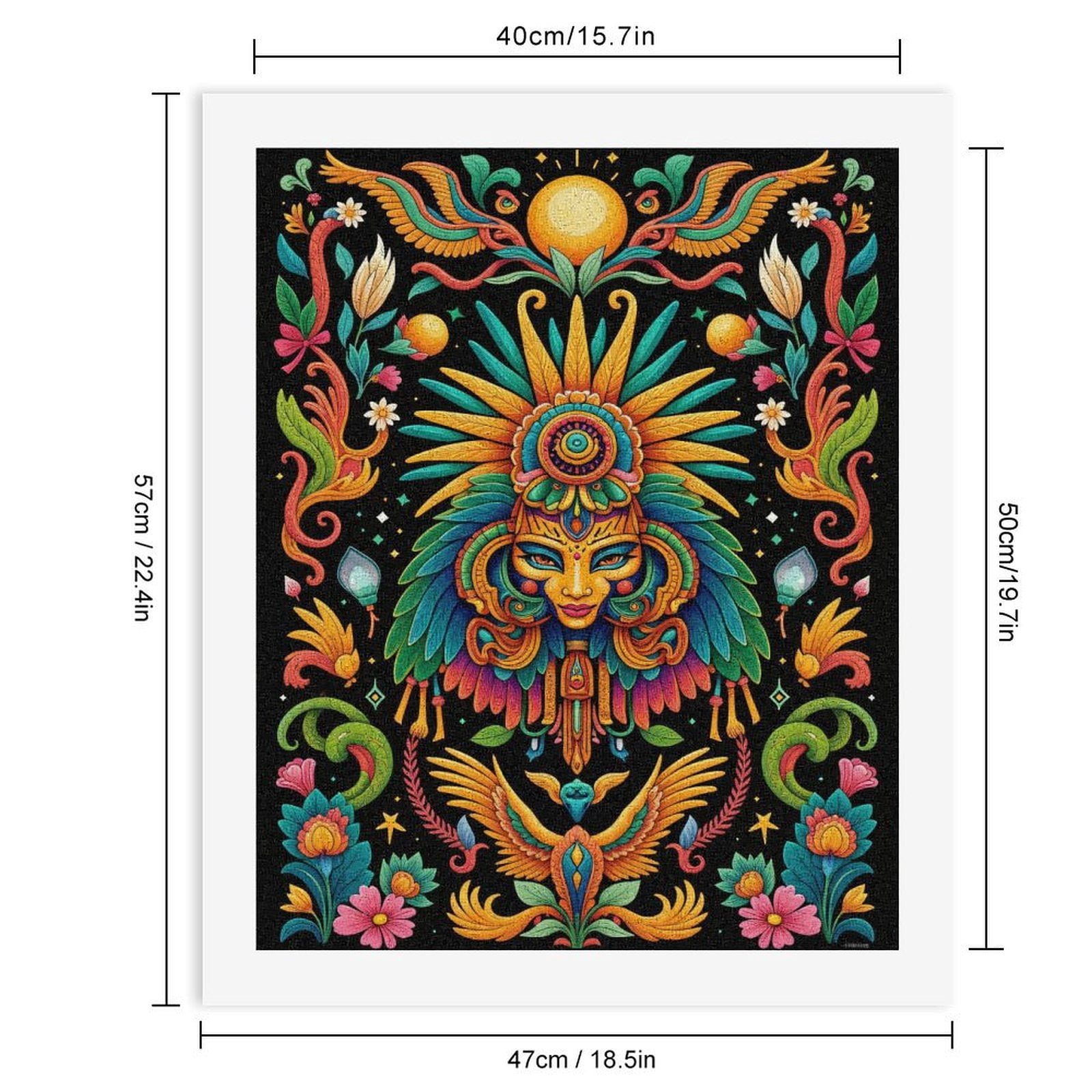 Paint By Numbers Kit for Adults Beginner - DIY Vibrant Tribal Mask Floral Art Canvas Painting Kits for Adults, Frameless Paint By Number for Adults for Home Wall Decor 16x20 Inch