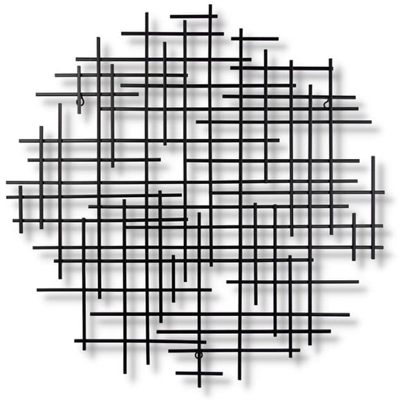 Cheungs 5801BK Iquara Art Mural Rond en Métal, Noir - Petit