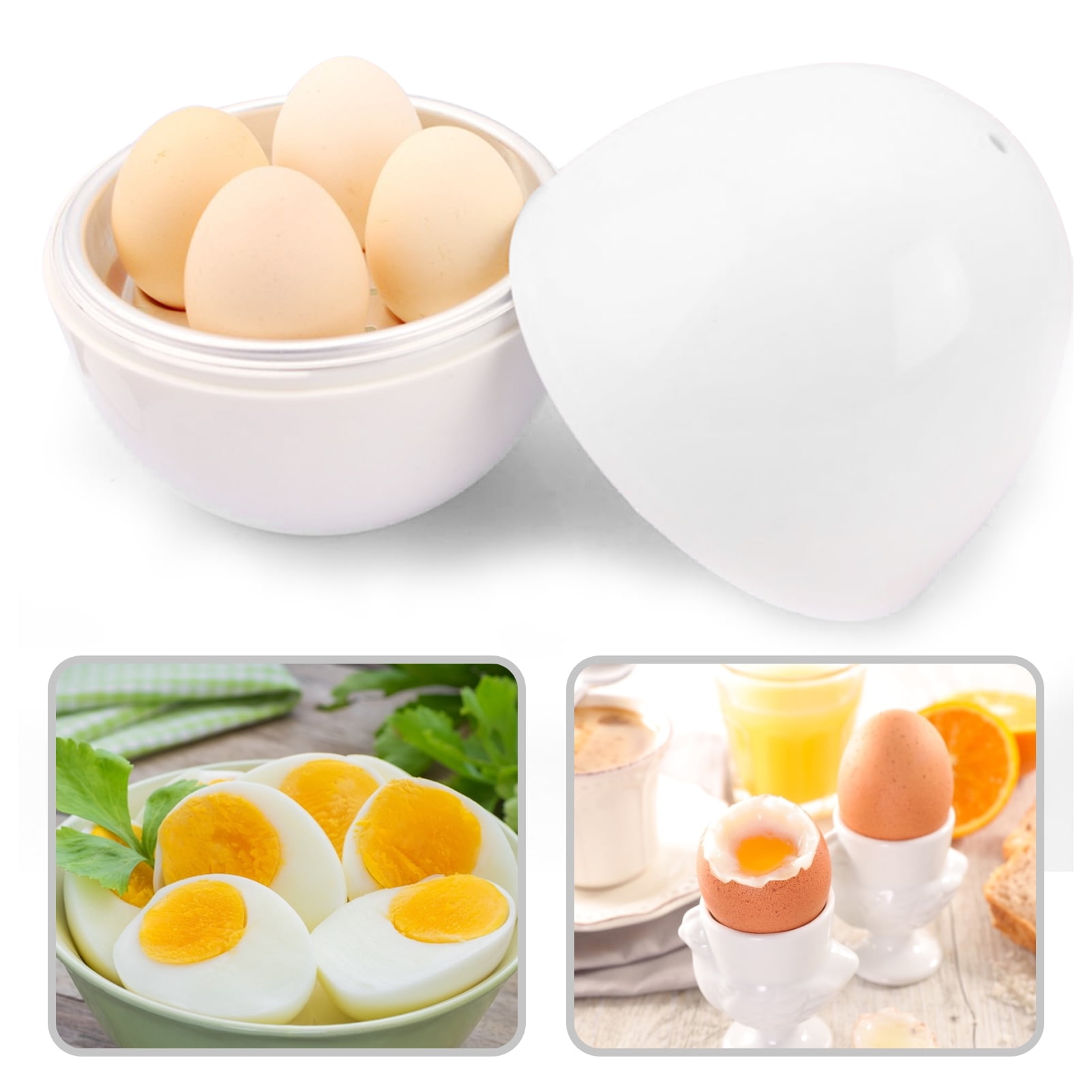Leaveforme Egg Cooker for Microwave - 4 Egg Capacity Microwave Egg Cooker for Hard Boiled Eggs | Food-Grade Soft | Easy to Use Rapid Egg Boiler for Hard Boiled Eggs