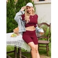 thumbnail image 5 of Ekouaer Two Piece Maternity Set Outfits Summer Short Sleeve Split Side Shirts and Shorts Maternity Loungewear Pregnancy Clothes, 5 of 6