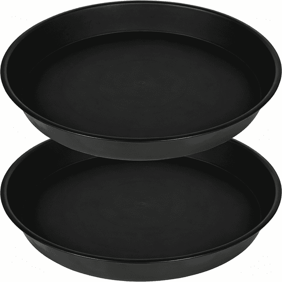 ACDANC 2 Pack Bird Bath Bowl 12",1.6" Depth,Birdbath Bowl Only,Bird Bath Top Replacement,Large Plant Saucer For Garden (Black)