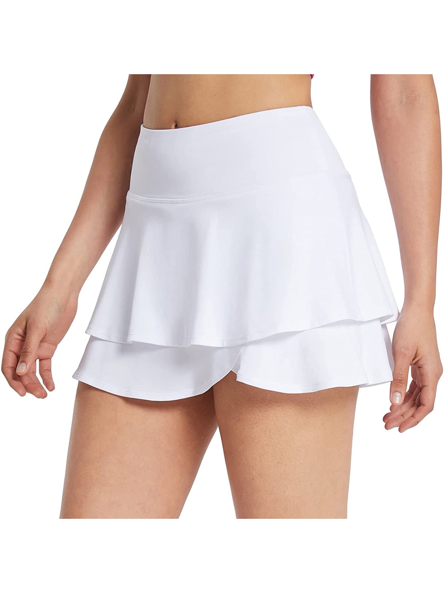 Women's Active Skort Athletic Ruffle Pleated Tennis Skirt with Pocket for Running  Golf Workout - Walmart.com