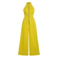 thumbnail image 6 of PBFRDSJ Women's Halter Neck Front Zip Jumpsuit Spaghetti Strap Wide Leg Casual Jumpsuits with Pockets Sizes S-2XL, 6 of 6