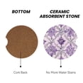 thumbnail image 3 of Round Ceramic Car Coasters 2 Pack Absorptive Clean Cork Bottom For Anti-Slip Use On Most Cars Mediumpurple Moroccan Trellis Hand-Drawn Sketch_2, 3 of 8