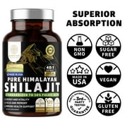 Pure Himalayan Shilajit Supplement for Men and Women, 120 Veg Caps